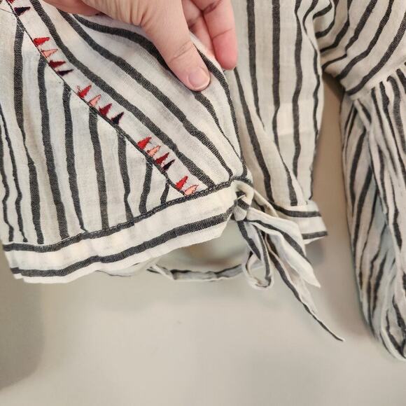 Altar'd State Size Small Striped Cropped Boho Style Blouse - Picture 7 of 12